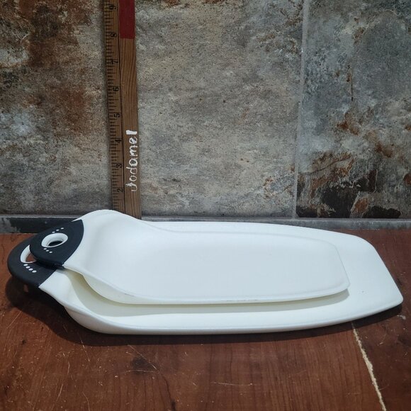 Dexas Chopping Board & Scoop Black White Set of 2 - Picture 6 of 10